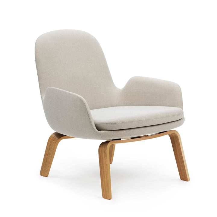 Era Lounge Chair Low by Normann Copenhagen in oak / light grey (Breeze Fusion 4104)