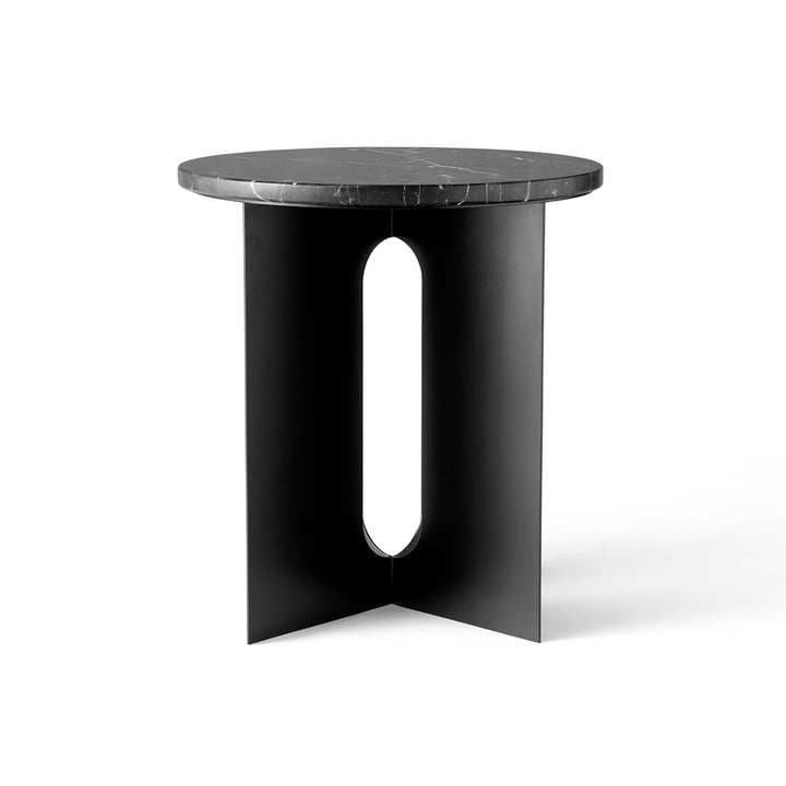 Androgyne side table with marble top from Menu in black