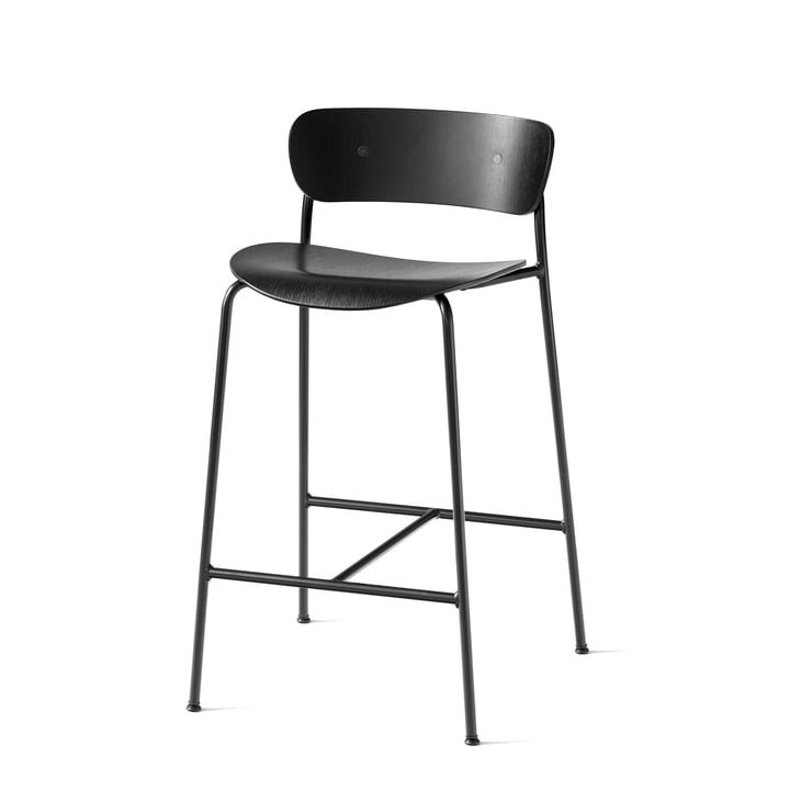 Pavilion Bar stool AV7 from & tradition - H 85 cm, black / oak black varnished