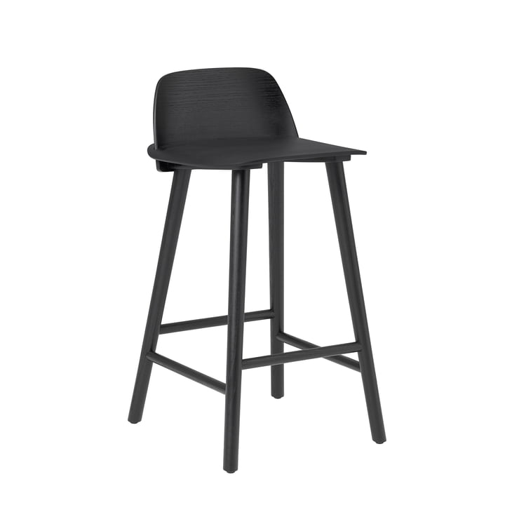 Nerd Bar stool H 65 cm from Muuto in black