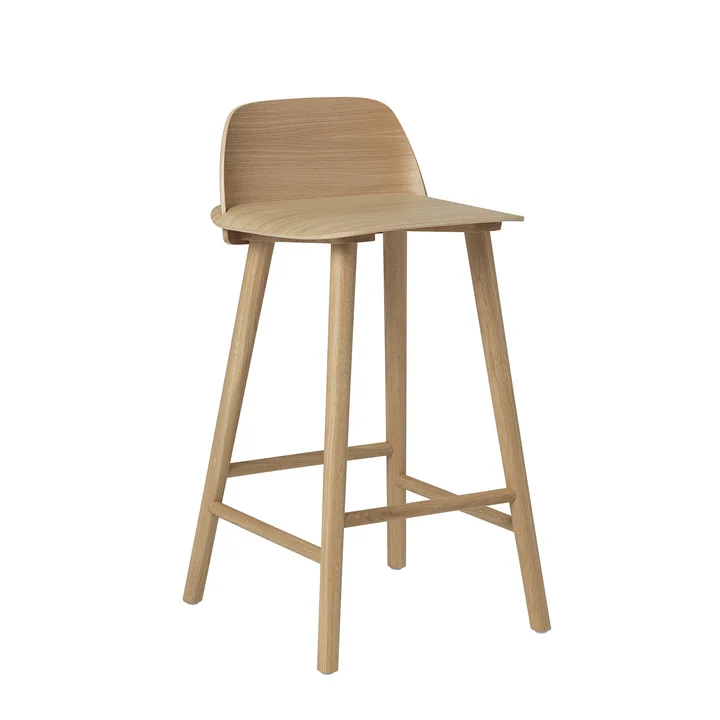 Nerd Bar stool H 65 cm from Muuto in oak