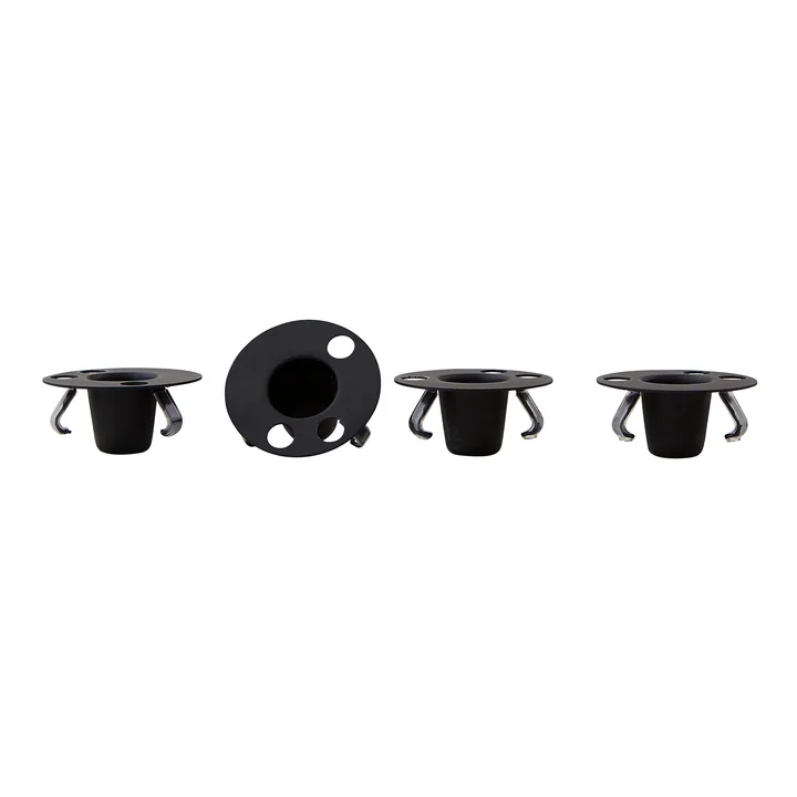 Candle holder for AJ porcelain mini cup (set of 4) by Design Letters in black