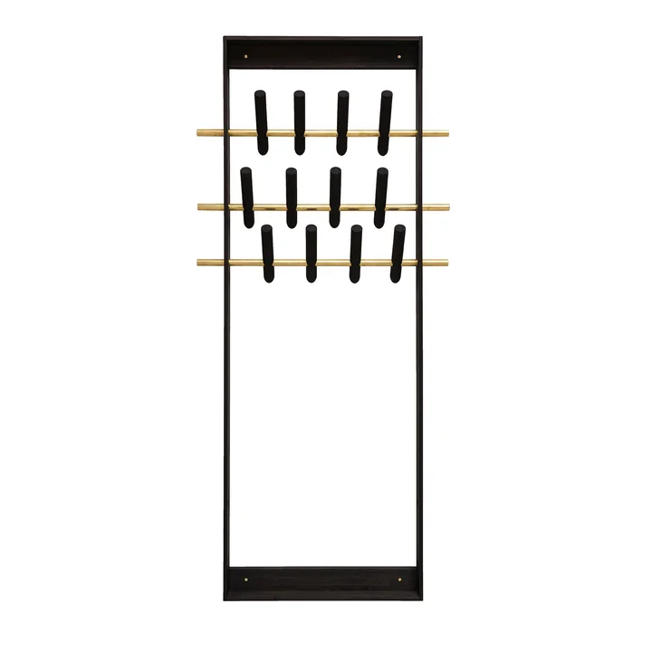 Coat Frame from We Do Wood in dark oak / brass