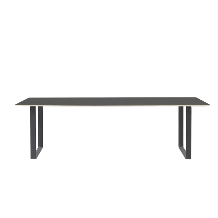 70/70 dining table, 255 x 108 cm from Muuto in black (linoleum)