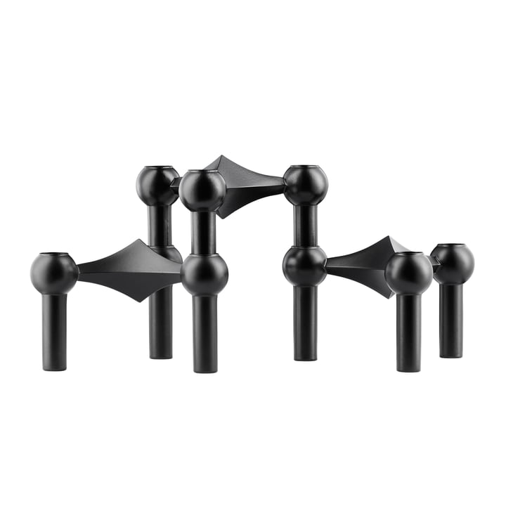 Candle holder, set of 3 from Stoff Nagel in black