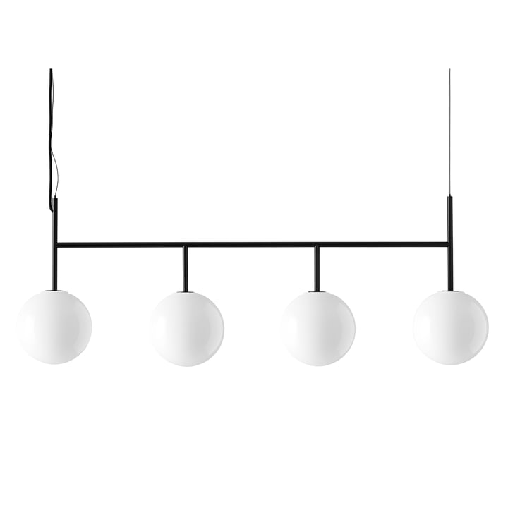 TR pendant luminaire with suspension frame (4-flame) from Menu in black / light source shiny opal