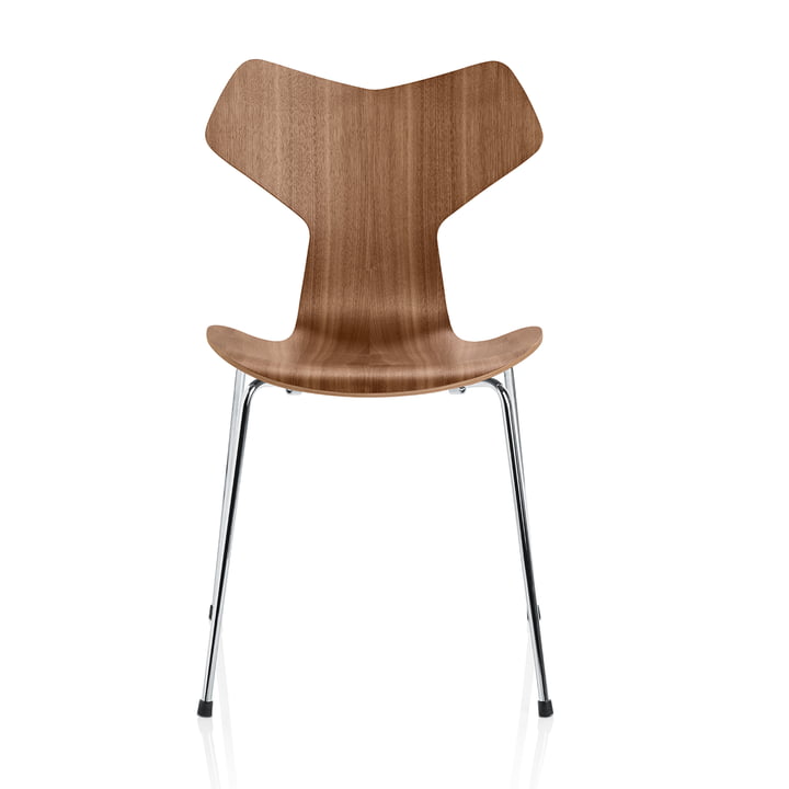 Fritz Hansen - Grand Prix Chair, walnut / chrome-plated frame
