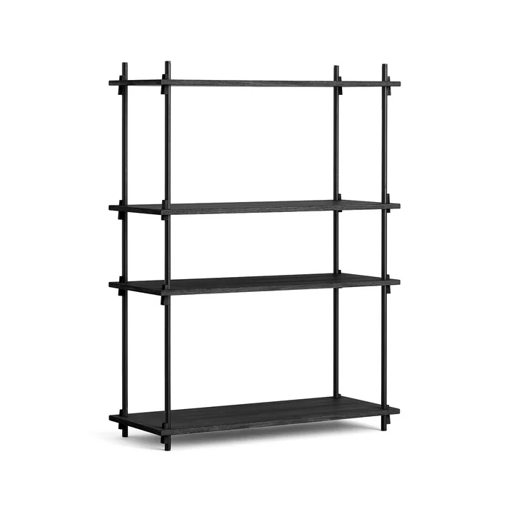 Shelving System from Moebe - Medium Single, black stained oak