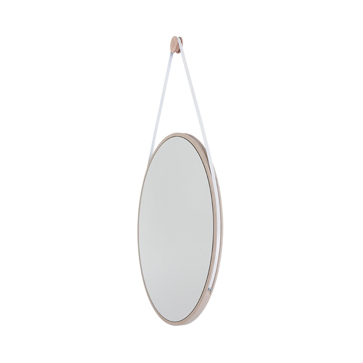 Schneider Mirror from Objekte unserer Tage - 85 x 55 cm, oiled ash / steel strip white