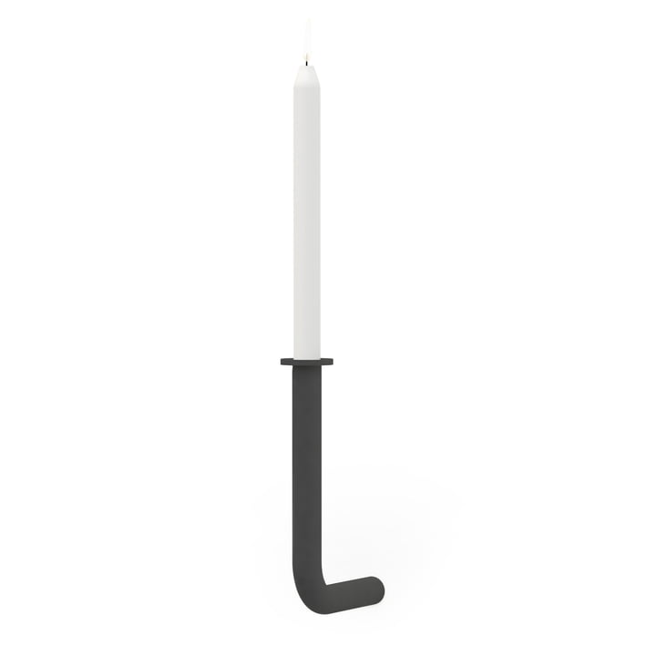 Wall of Flame Candlestick large from Frederik Roijé in dark grey
