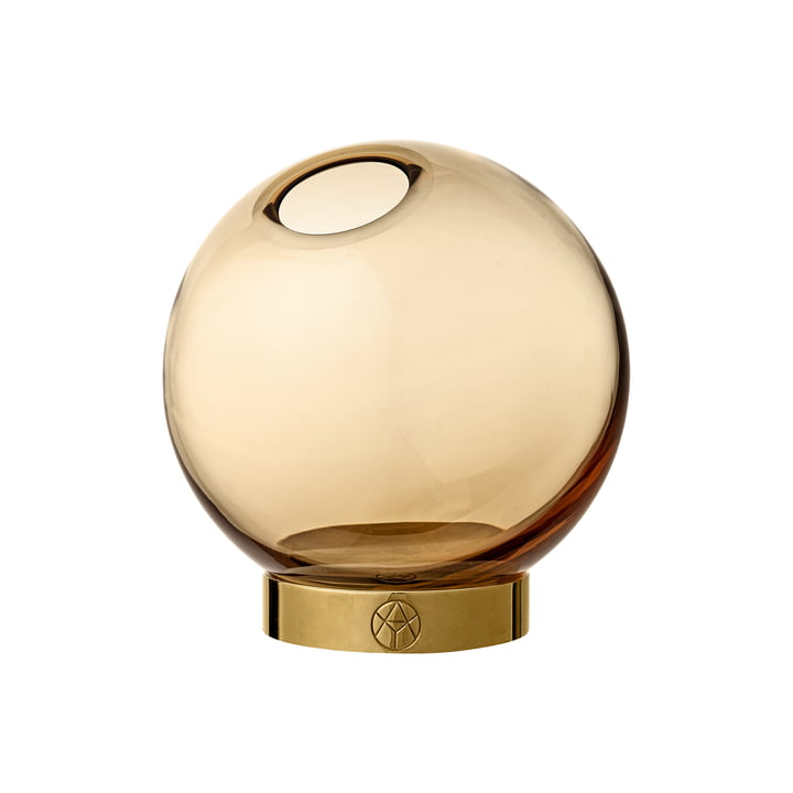 Globe Vase mini, Ø 10 x H 10 cm in amber / gold from AYTM