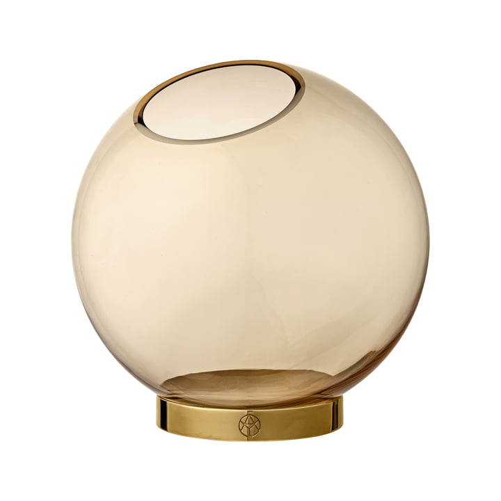 Globe Vase medium, Ø 17 x H 17 cm in amber / gold from AYTM