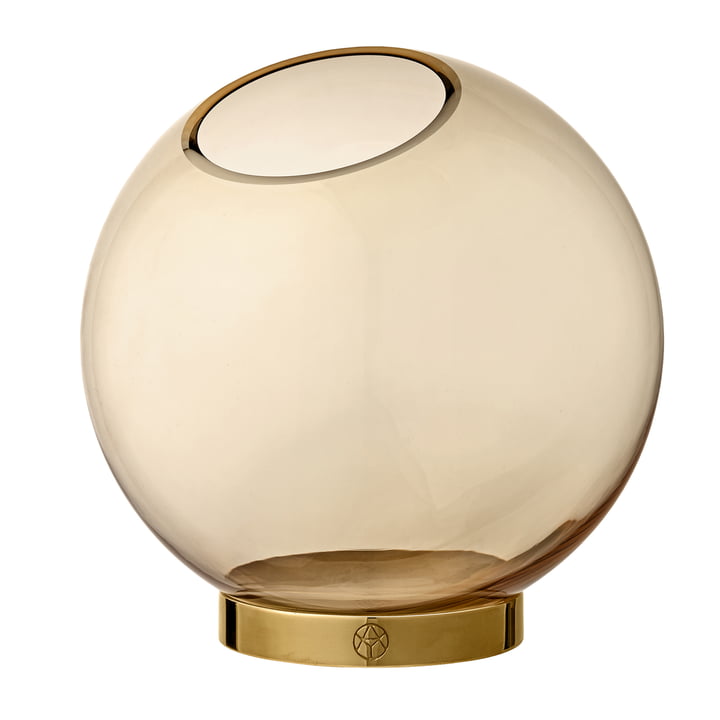 Globe Vase large, Ø 21 x H 21 cm in amber / gold from AYTM