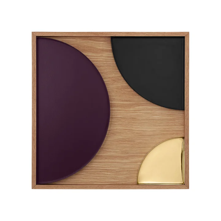 Unity wooden tray large in oak with Unity trays in different colors of AYTM