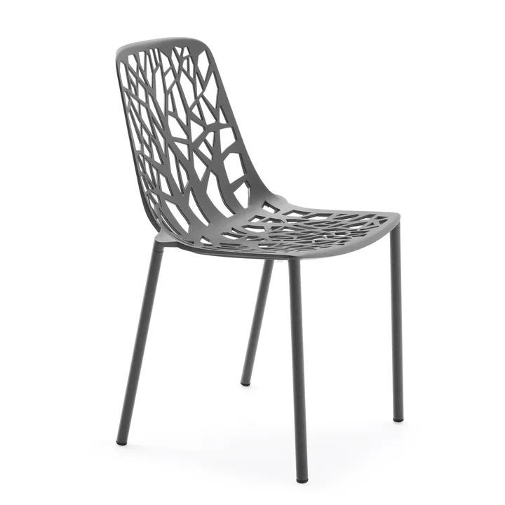 Forest Stacking chair ( Outdoor ) from Fast in grey metallic