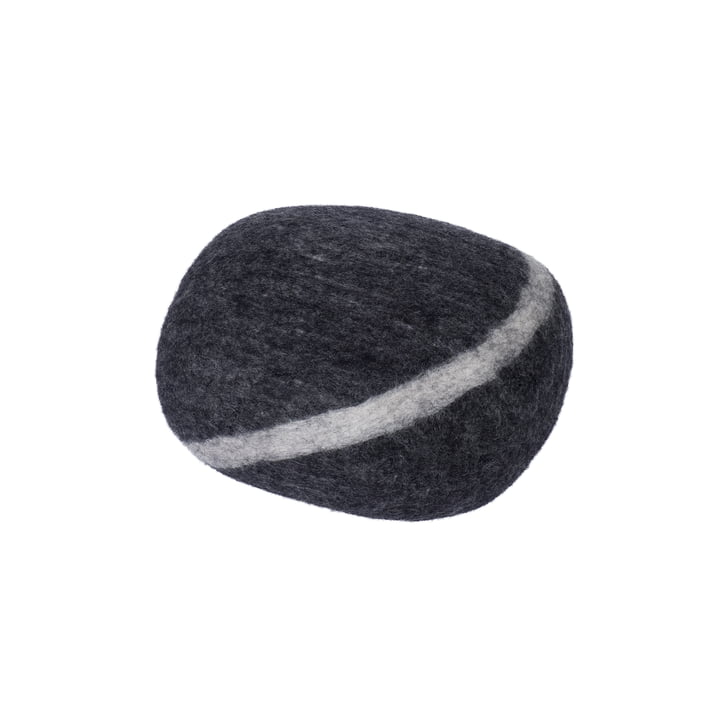 Pebble cushion Hugo S in dark grey mottled by myfelt