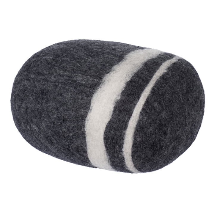 Pebble cushion Hugo L in dark grey mottled by myfelt