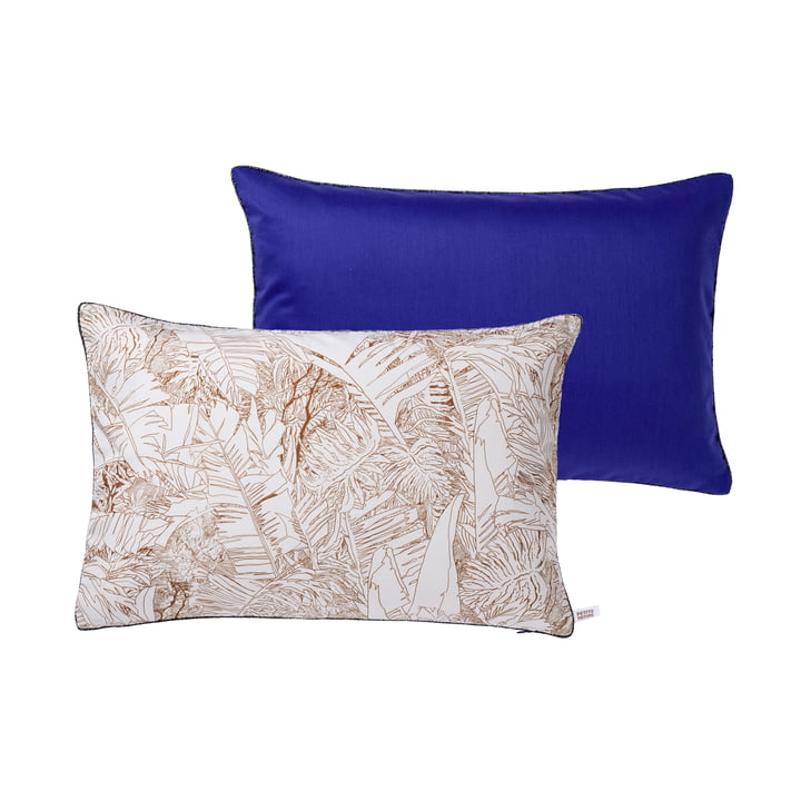 Jungle pillow by Petite Friture, 60 x 40 cm in copper / blue