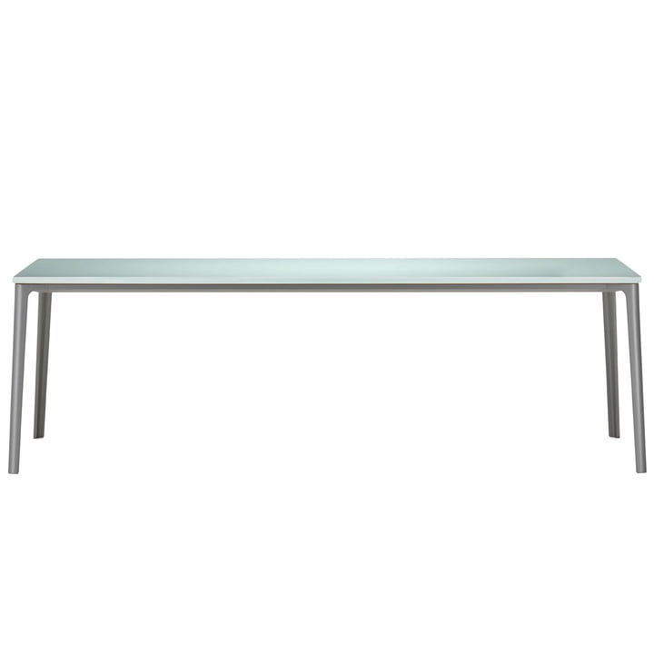 Vitra - Plate Dining Table, 220 x 100 cm, table top ESG float glass satin / base earth grey
