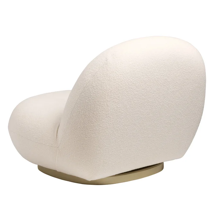 Pacha Lounge Chair from Gubi in pearl / gold in the rear view