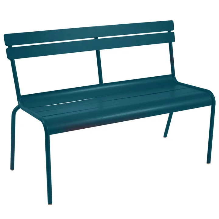 Luxembourg Stackable bench from Fermob in acapulco blue