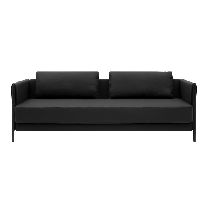 Madison Sofa bed from Softline in black / felt melange anthracite (610)