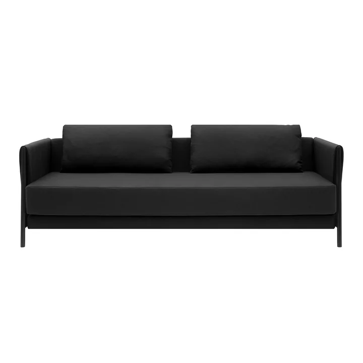 Madison Sofa bed from Softline in black / felt melange anthracite (610)