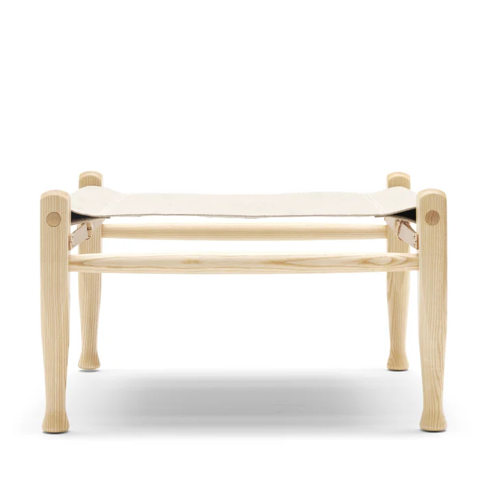 KK97170 Safari Stool from Carl Hansen in oiled ash / leather nature / canvas nature