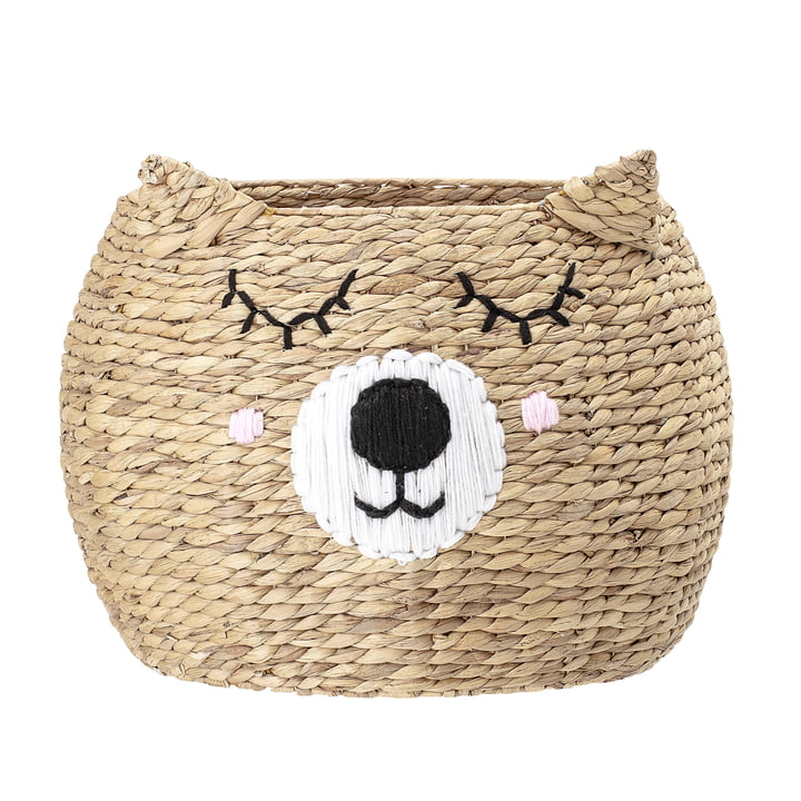 Storage basket with face of Bloomingville, Ø 50 x H 40 cm, bear