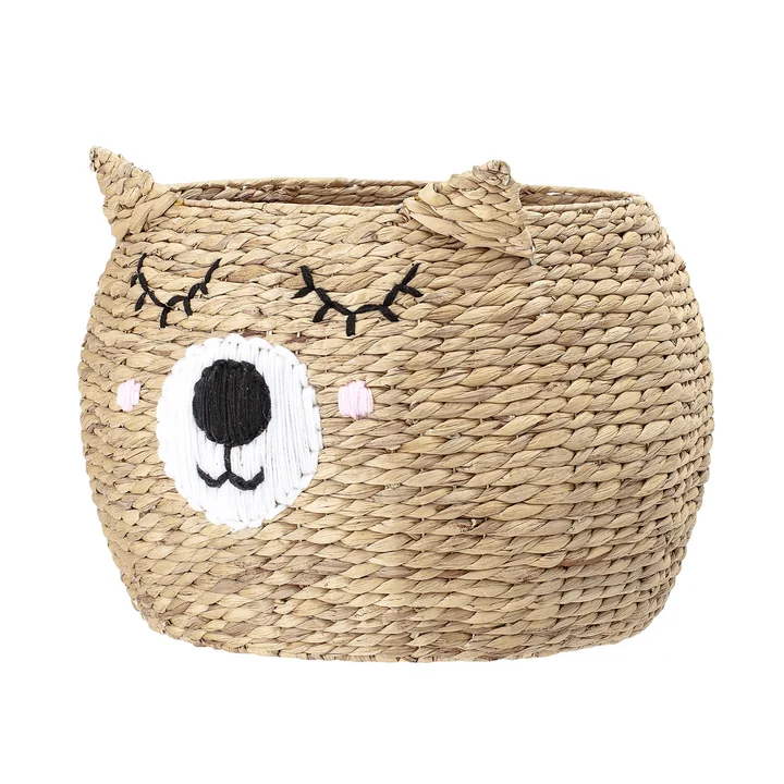 Storage basket with face of Bloomingville, Ø 50 x H 40 cm, bear