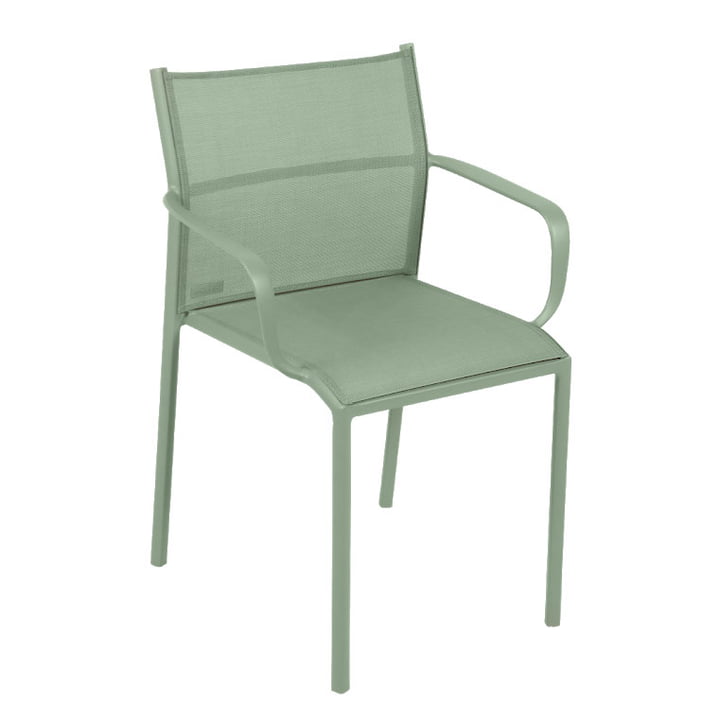Cadiz chair with armrests by Fermob in cactus