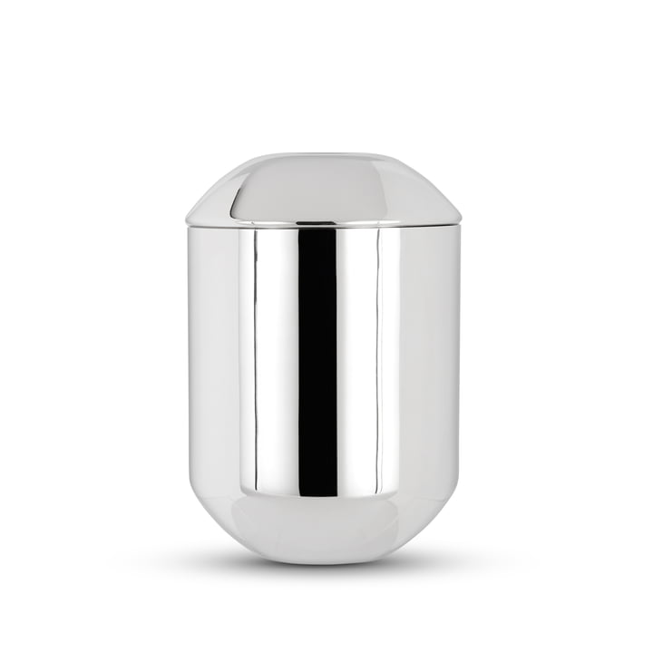Form tea tin by Tom Dixon made of stainless steel