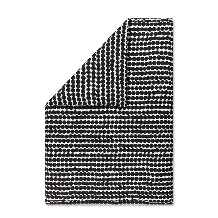 Räsymatto blanket cover by Marimekko, 150 x 210 cm in black / white