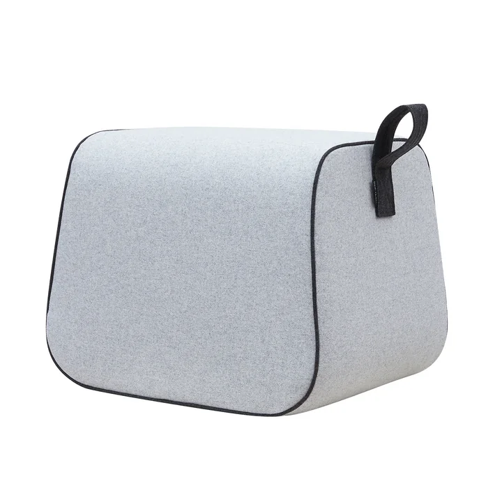 Nector stool by Softline in felt melange silver-grey (612) / piping felt melange anthracite (610)