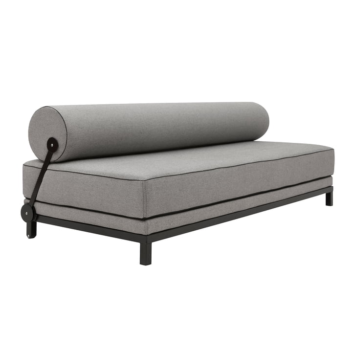 Sleep Daybed by Softline in black / piping black / cover Cento black / white (470)