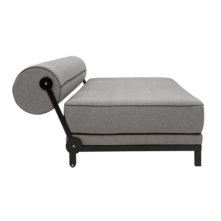Sleep Daybed by Softline in black / piping black / cover Cento black / white (470)