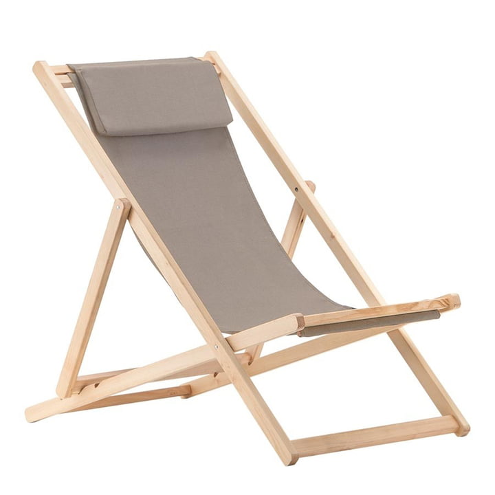 Relax Deck chair, robinia in taupe from Fiam