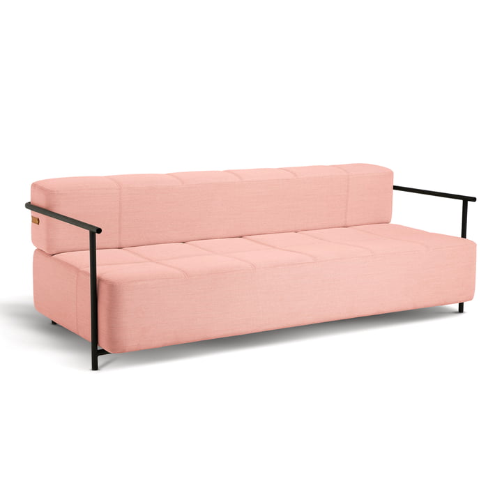Daybe sofa bed with armrests by Northern in black / pink (Brusvik 33)