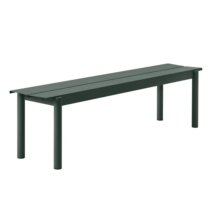 Linear Steel Bench 170 cm in dark green from Muuto
