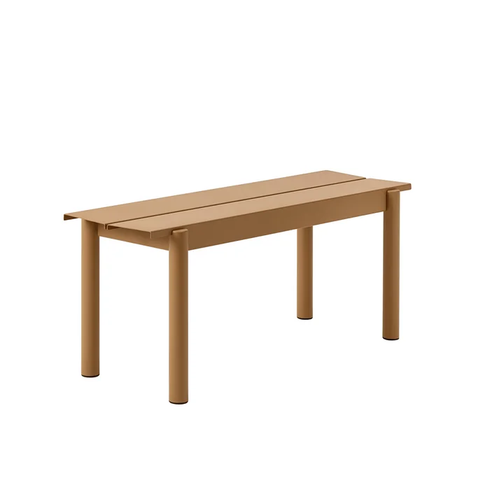 Linear Steel Bench 110 cm in burnt orange from Muuto