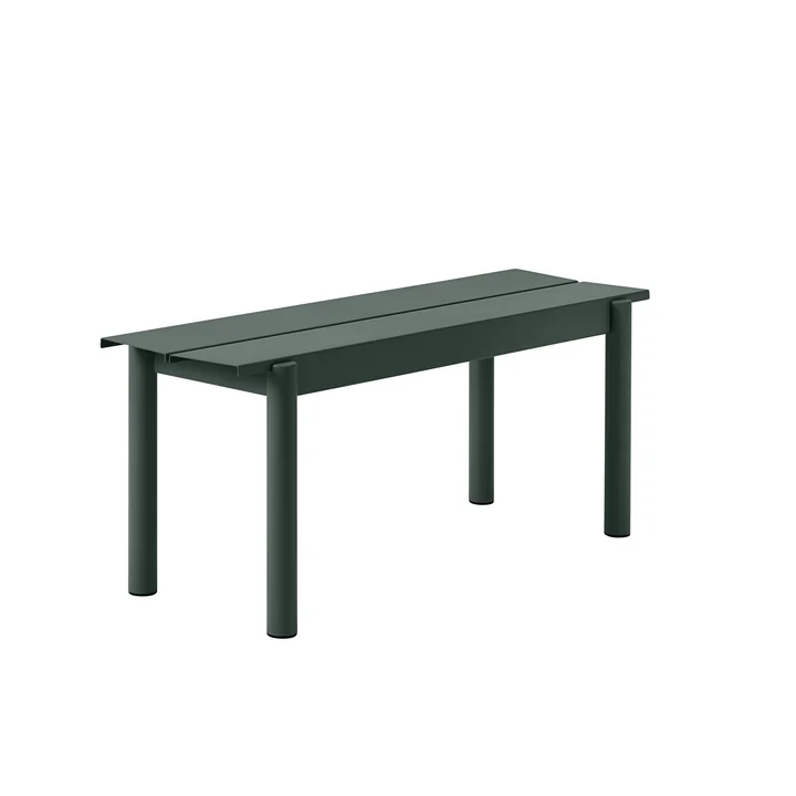 Linear Steel Bench 110 cm in dark green from Muuto