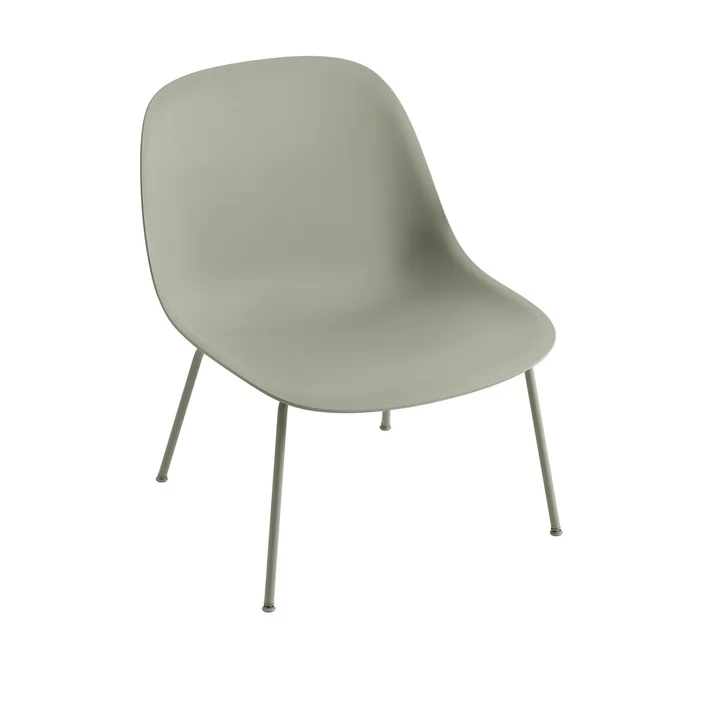Fiber Lounge Chair Tube Base in dusty green from Muuto