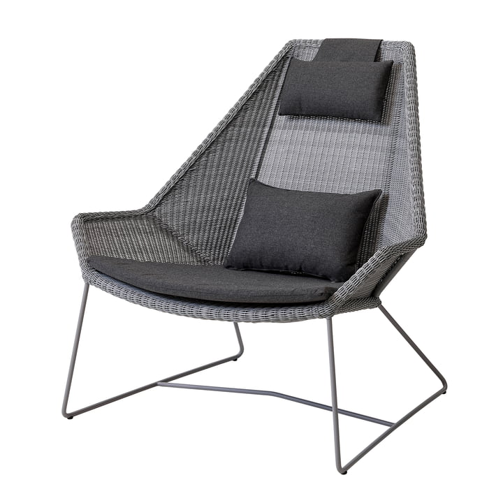 Breeze Highback armchair (5469) from Cane-line in light gray with cushion set