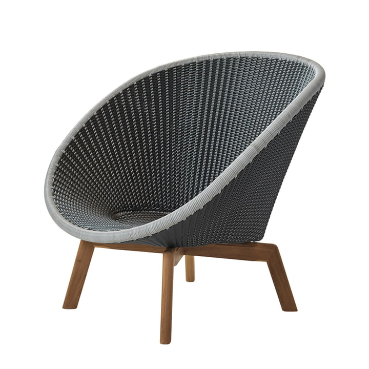 Peacock Lounge chair (5458) from Cane-line in teak / gray / light gray