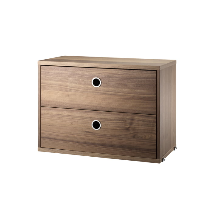 Cabinet module with drawers 58 x 30 cm from String in walnut