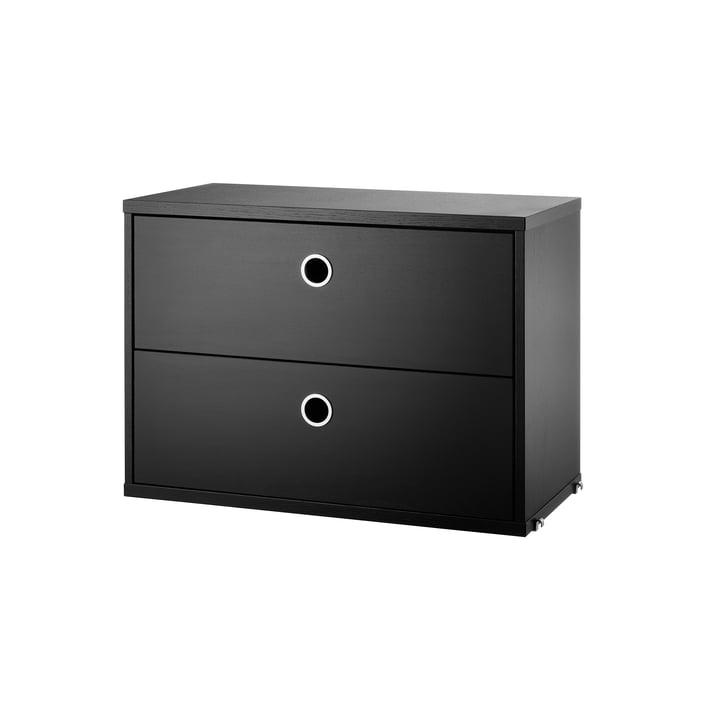 Cabinet module with drawers 58 x 30 cm from String in ash stained black