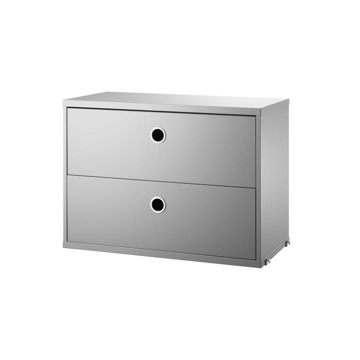 Cabinet module with drawers 58 x 30 cm from String in gray