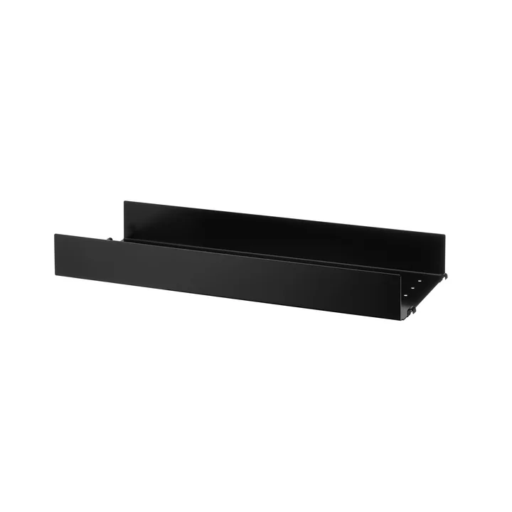 Metal shelf with high edge 58 x 20 cm from String in black