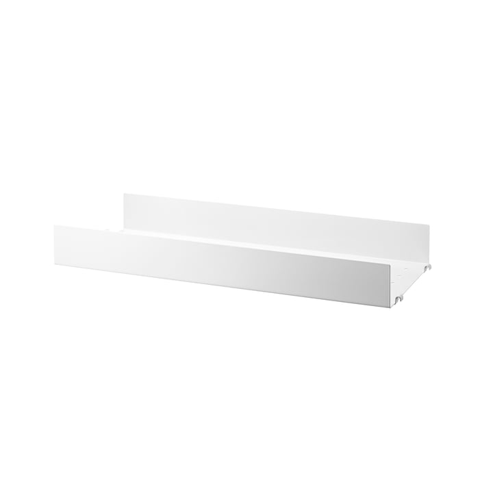 Metal shelf with high edge 58 x 20 cm from String in white