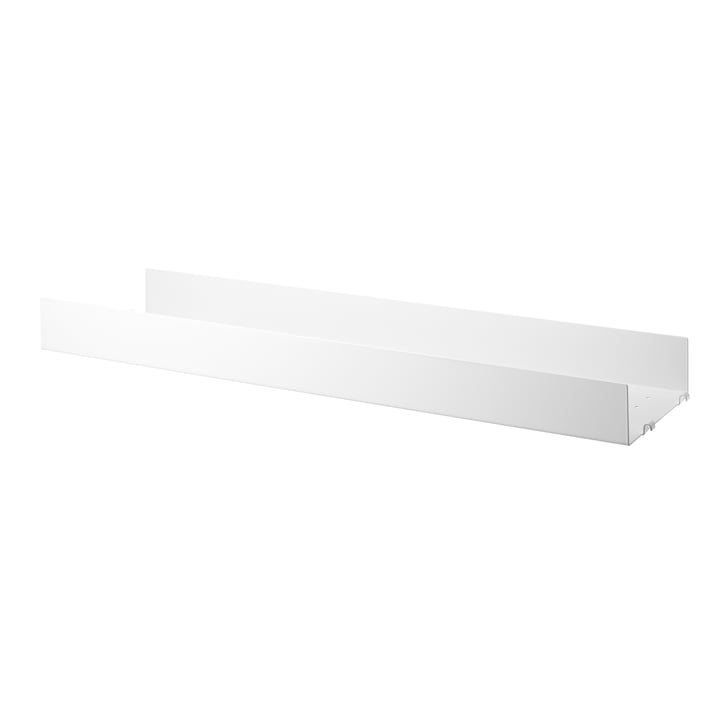 Metal shelf with high edge 78 x 20 cm from String in white